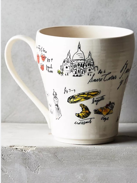 Anthropologie Other - Linea Carta "I Love Paris" coffee mug